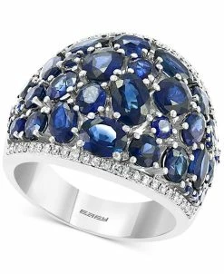 EFFY Collection ® Sapphire (6-5/8 Ct. T.w.) & Diamond (1/5 Ct. T.w.) Statement Ring In 14k White Gold