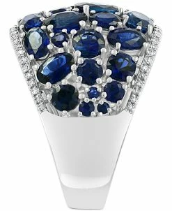 EFFY Collection ® Sapphire (6-5/8 Ct. T.w.) & Diamond (1/5 Ct. T.w.) Statement Ring In 14k White Gold 11 EFFY Collection ® Sapphire (6-5/8 Ct. T.w.) & Diamond (1/5 Ct. T.w.) Statement Ring In 14k White Gold -rings shop 15733027 fpx