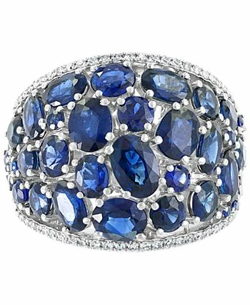 EFFY Collection ® Sapphire (6-5/8 Ct. T.w.) & Diamond (1/5 Ct. T.w.) Statement Ring In 14k White Gold 3 EFFY Collection ® Sapphire (6-5/8 Ct. T.w.) & Diamond (1/5 Ct. T.w.) Statement Ring In 14k White Gold - Image 3