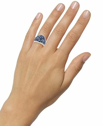 EFFY Collection ® Sapphire (6-5/8 Ct. T.w.) & Diamond (1/5 Ct. T.w.) Statement Ring In 14k White Gold 2 EFFY Collection ® Sapphire (6-5/8 Ct. T.w.) & Diamond (1/5 Ct. T.w.) Statement Ring In 14k White Gold - Image 2