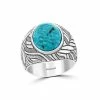 EFFY Collection ® Men's Turquoise (14x12 Mm) Ring In Sterling Silver