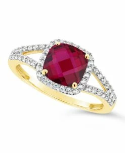 Macy's Created Ruby (1-3/4 Ct. T.w.) And Created White Sapphire (1/4 Ct. T.w.) Ring In 10k Yellow Gold