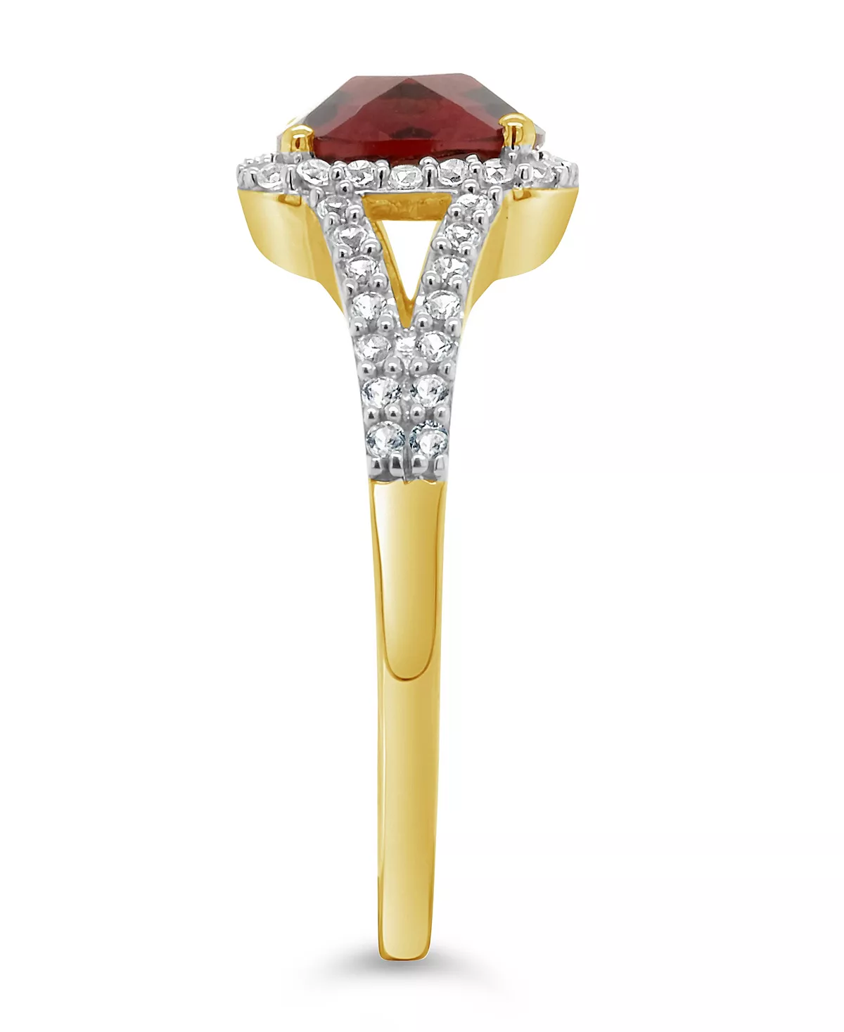 Macy's Garnet (2 Ct. T.w.) And Created White Sapphire (1/4 Ct. T.w.) Ring In 10k Yellow Gold 3 Macy's Garnet (2 Ct. T.w.) And Created White Sapphire (1/4 Ct. T.w.) Ring In 10k Yellow Gold - Image 3
