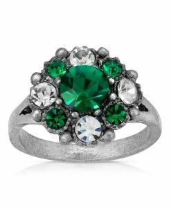 2028 Pewter And Clear Crystal Ring