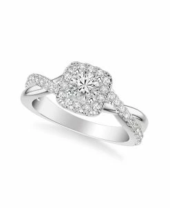 Macy's Diamond Halo Engagement Ring (7/8 Ct. T.w.) In 14k White, Yellow Or Rose Gold