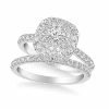 Macy's Diamond Halo Bridal Set (1 1/2 Ct. T.w.) In 14k White, Yellow Or Rose Gold