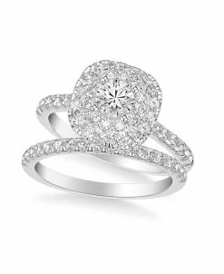 Macy's Diamond Halo Bridal Set (1 1/2 Ct. T.w.) In 14k White, Yellow Or Rose Gold