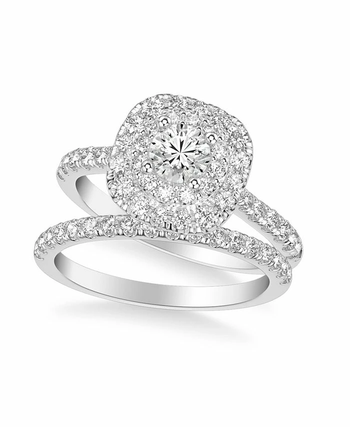 Macy's Diamond Halo Bridal Set (1 1/2 Ct. T.w.) In 14k White, Yellow Or Rose Gold 1 Macy's Diamond Halo Bridal Set (1 1/2 Ct. T.w.) In 14k White, Yellow Or Rose Gold