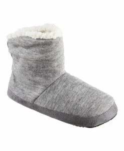 Isotoner Signature Women's Microsuede And Heathered Knit Marisol Boot Slipper, Online Only