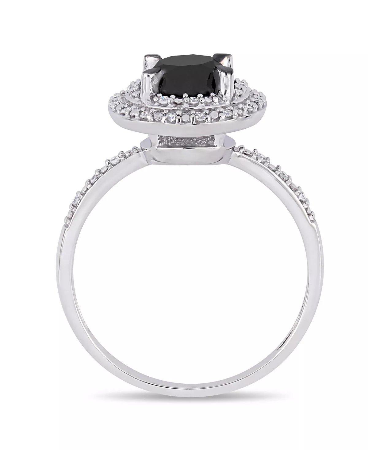 Macy's Black And White Diamond (1 5/8 Ct. T.w.) Double Halo Engagement Ring In 14k White Gold 4 Macy's Black And White Diamond (1 5/8 Ct. T.w.) Double Halo Engagement Ring In 14k White Gold - Image 4
