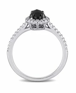 Macy's Black And White Diamond (1 1/5 Ct. T.w.) Halo Engagement Ring In 14k White Gold -rings shop 16139758 fpx