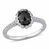 Macy's Black And White Diamond (1 1/5 Ct. T.w.) Halo Engagement Ring In 14k White Gold