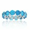 Macy's Blue Cubic Zirconia Eternity Band In Rhodium Plated Sterling Silver
