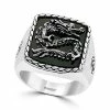 EFFY Collection ® Men's Onyx (5 Ct. T.w.) Dragon Ring In Sterling Silver