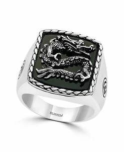 EFFY Collection ® Men's Onyx (5 Ct. T.w.) Dragon Ring In Sterling Silver