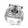 EFFY Collection ® Men's Green Agate And Onyx Tiger Ring In Sterling Silver