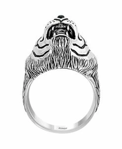EFFY Collection ® Men's Green Agate And Onyx Tiger Ring In Sterling Silver 7 EFFY Collection ® Men's Green Agate And Onyx Tiger Ring In Sterling Silver -rings shop 16327396 fpx