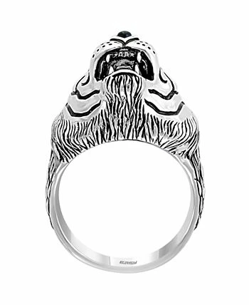 EFFY Collection ® Men's Green Agate And Onyx Tiger Ring In Sterling Silver 3 EFFY Collection ® Men's Green Agate And Onyx Tiger Ring In Sterling Silver - Image 3