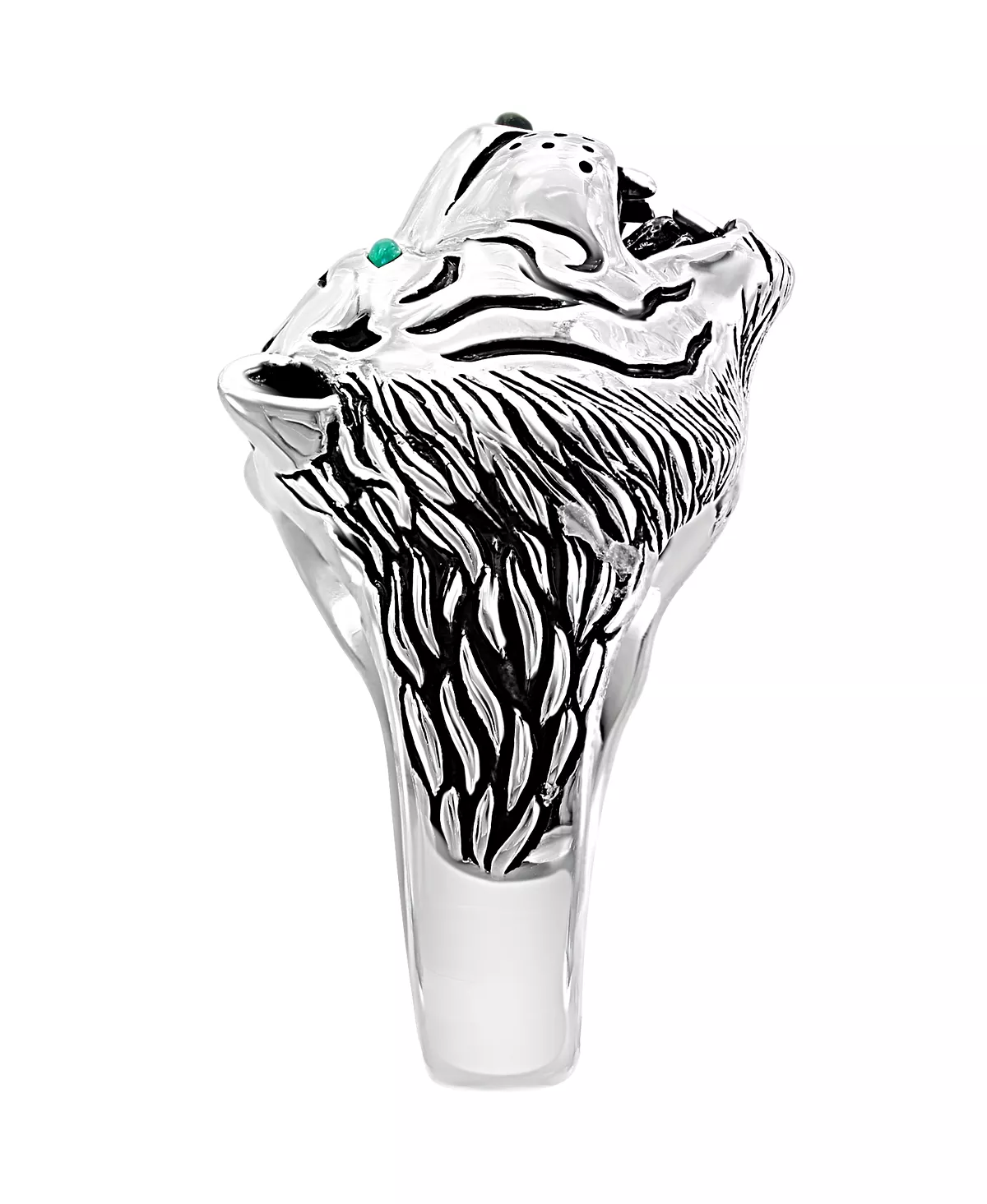 EFFY Collection ® Men's Green Agate And Onyx Tiger Ring In Sterling Silver 4 EFFY Collection ® Men's Green Agate And Onyx Tiger Ring In Sterling Silver - Image 4