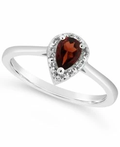 Macy's Garnet (3/8 Ct. T.w.) And Diamond Accent Ring In Sterling Silver