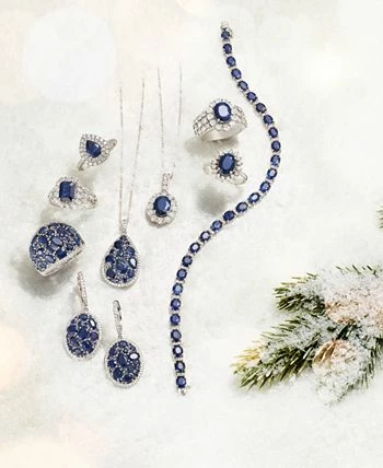 EFFY Collection ® Sapphire (6-5/8 Ct. T.w.) & Diamond (1/5 Ct. T.w.) Statement Ring In 14k White Gold 6 EFFY Collection ® Sapphire (6-5/8 Ct. T.w.) & Diamond (1/5 Ct. T.w.) Statement Ring In 14k White Gold - Image 6