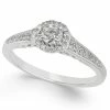 Macy's Diamond Halo Engagement Ring (3/8 Ct. T.w.) In 14k White Gold