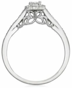 Macy's Diamond Halo Engagement Ring (3/8 Ct. T.w.) In 14k White Gold -rings shop 16477538 fpx