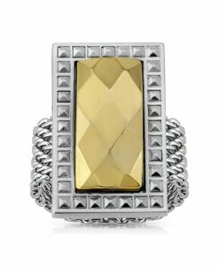 2028 Silver-Tone And Gold-Tone Mesh Ring