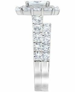 Marchesa Certified Diamond (4 Ct. T.w.) Emerald Halo Bridal Set In 18k White, Yellow Or Rose Gold 12 Marchesa Certified Diamond (4 Ct. T.w.) Emerald Halo Bridal Set In 18k White, Yellow Or Rose Gold -rings shop 16791489 fpx