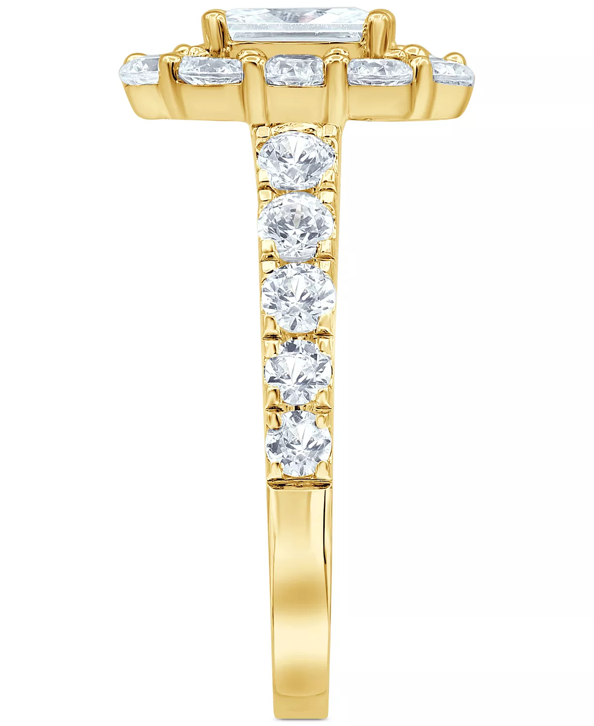 Marchesa Certified Diamond (4 Ct. T.w.) Emerald Halo Bridal Set In 18k White, Yellow Or Rose Gold 8 Marchesa Certified Diamond (4 Ct. T.w.) Emerald Halo Bridal Set In 18k White, Yellow Or Rose Gold - Image 8