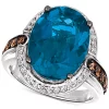 Le Vian Deep Sea Blue Topaz (10-1/2 Ct. T.w.) & Diamond (3/4 Ct. T.w.) Ring In 14k White Gold
