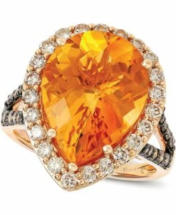 Le Vian Cinnamon Citrine (6-3/8 Ct. T.w.) & Diamond (1 Ct. T.w.) Ring In 14k Rose Gold