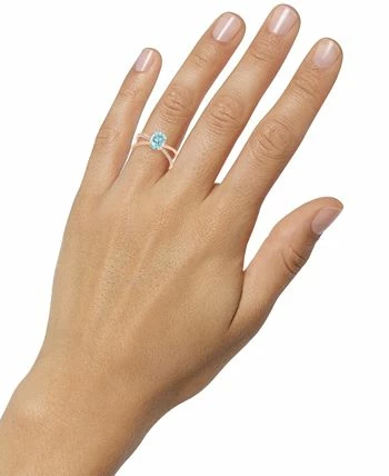 LALI Jewels Quamarine (1-1/16 Ct. T.w.) & Diamond (1/20 Ct. T.w.) Crisscross Statement Ring In 14k Rose Gold 2 LALI Jewels Quamarine (1-1/16 Ct. T.w.) & Diamond (1/20 Ct. T.w.) Crisscross Statement Ring In 14k Rose Gold - Image 2