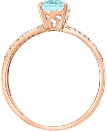 LALI Jewels Quamarine (1-1/16 Ct. T.w.) & Diamond (1/20 Ct. T.w.) Crisscross Statement Ring In 14k Rose Gold 3 LALI Jewels Quamarine (1-1/16 Ct. T.w.) & Diamond (1/20 Ct. T.w.) Crisscross Statement Ring In 14k Rose Gold - Image 3