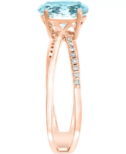LALI Jewels Quamarine (1-1/16 Ct. T.w.) & Diamond (1/20 Ct. T.w.) Crisscross Statement Ring In 14k Rose Gold 8 LALI Jewels Quamarine (1-1/16 Ct. T.w.) & Diamond (1/20 Ct. T.w.) Crisscross Statement Ring In 14k Rose Gold -rings shop 17251636 fpx