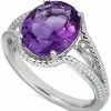 Macy's Amethyst Oval Swirl Ring (4 Ct. T.w.) In Sterling Silver (Also In Sky Blue Topaz & Green Quartz)