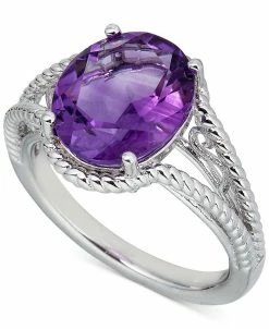 Macy's Amethyst Oval Swirl Ring (4 Ct. T.w.) In Sterling Silver (Also In Sky Blue Topaz & Green Quartz)