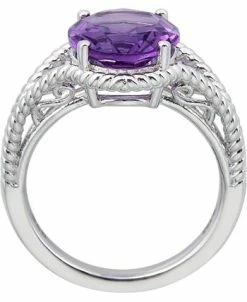 Macy's Amethyst Oval Swirl Ring (4 Ct. T.w.) In Sterling Silver (Also In Sky Blue Topaz & Green Quartz) -rings shop 17306505 fpx