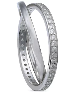 Giani Bernini Cubic Zirconia Crisscross Ring In Sterling Silver, Created For Macy's -rings shop 17308495 fpx