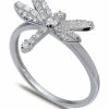 Giani Bernini Cubic Zirconia Dragonfly Ring In Sterling Silver, Created For Macy's