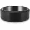 Macy's En's Satin Bevel Band In Black Ion-Plated Tantalum