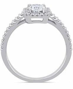 Macy's Diamond Oval Center Halo Engagement Ring (1 Ct. T.w.) In 14k White Gold -rings shop 17418544 fpx