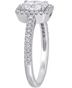 Macy's Diamond Oval Center Halo Engagement Ring (1 Ct. T.w.) In 14k White Gold -rings shop 17418545 fpx