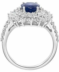 EFFY Collection ® Sapphire (1-7/8 Ct. T.w.) & Diamond (1/4 Ct. T.w.) Halo Statement Ring In 14k White Gold (Also In Ruby And Emerald) -rings shop 17421569 fpx