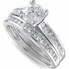 Macy's Diamond (1-1/2 Ct. T.w.) Channel-Set Bridal Set In 14K White, Yellow Or Rose Gold