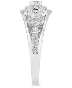 Macy's Diamond Trio Halo Engagement Ring (1 Ct. T.w.) In 14k White Gold -rings shop 17458433 fpx