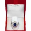 EFFY Collection ® Sapphire (1-7/8 Ct. T.w.) & Diamond (1/4 Ct. T.w.) Halo Statement Ring In 14k White Gold (Also In Ruby And Emerald)