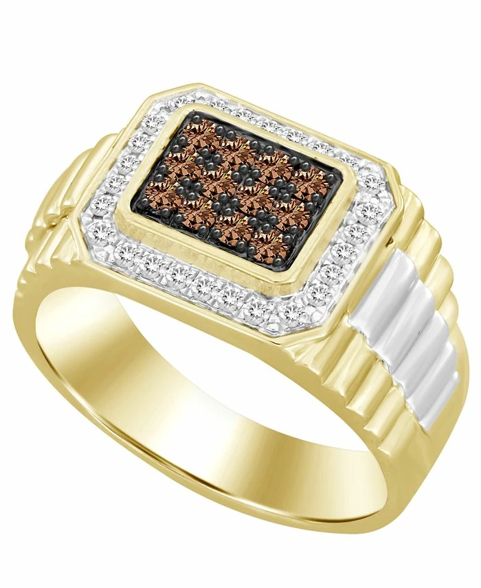 Macy's En's Brown & White Diamond (1/2 Ct.t.w.) Ring In 10k Yellow & White Gold 1 Macy's En's Brown & White Diamond (1/2 Ct.t.w.) Ring In 10k Yellow & White Gold