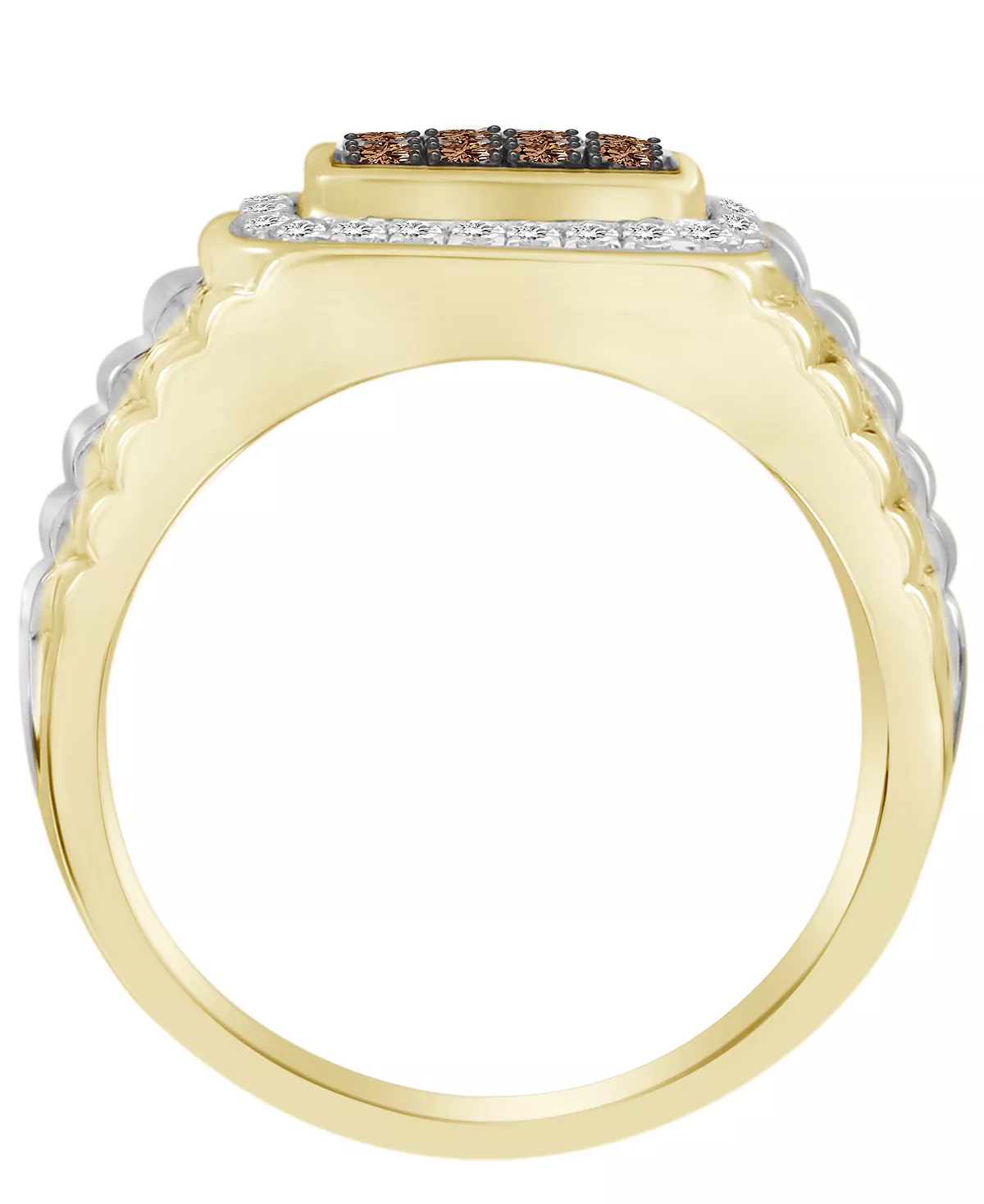 Macy's En's Brown & White Diamond (1/2 Ct.t.w.) Ring In 10k Yellow & White Gold 3 Macy's En's Brown & White Diamond (1/2 Ct.t.w.) Ring In 10k Yellow & White Gold - Image 3