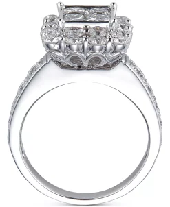 Macy's Diamond Princess Quad Halo Engagement Ring (2-1/2 Ct. T.w.) In 14k White Gold -rings shop 17558549 fpx